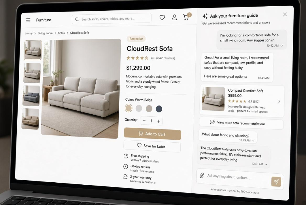 Furniture Corp. CHAT+CRM intelligent assistant