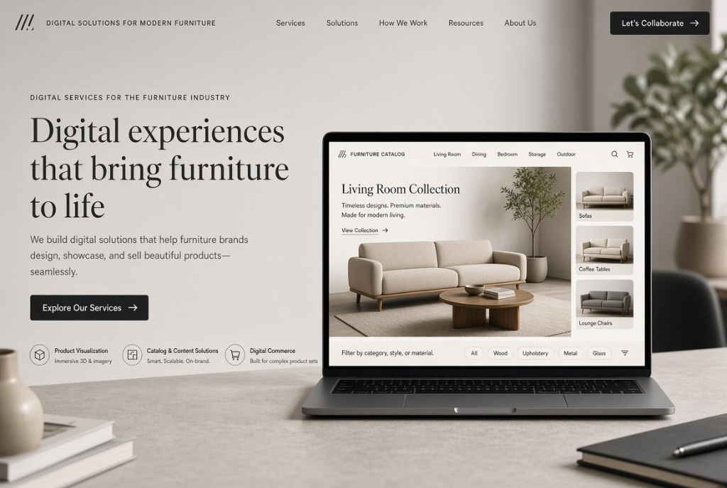 Furniture Corp. custom website showcase